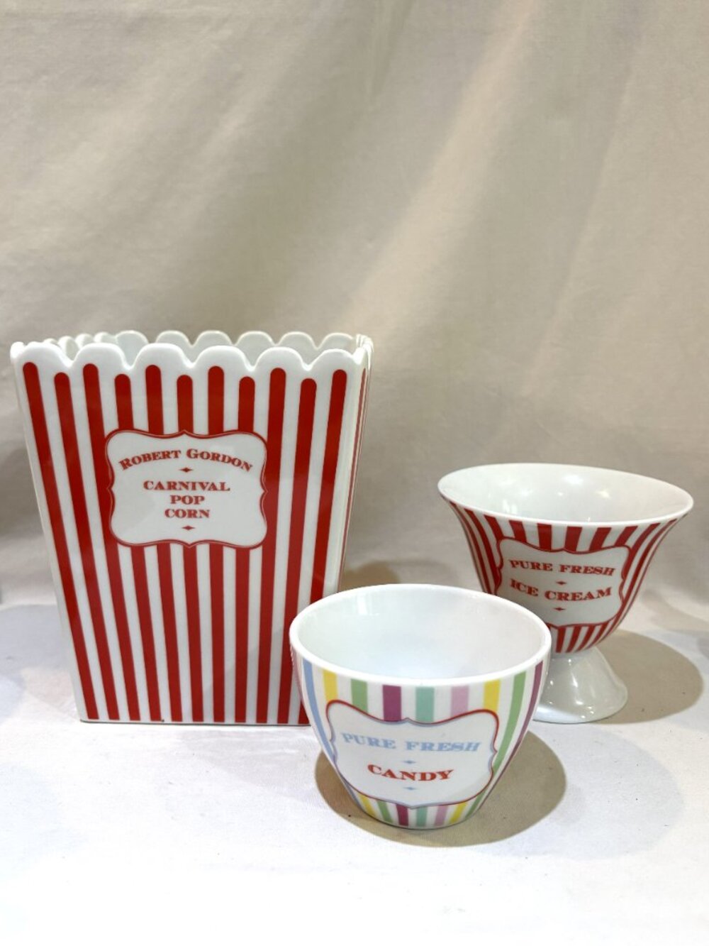 Robert Gordon Australia Porcelain Carnival Popcorn Ice Cream & Candy Cup